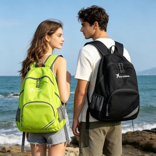 Geboldil Men's and women's waterproof backpack traveling backpack green - color: Green