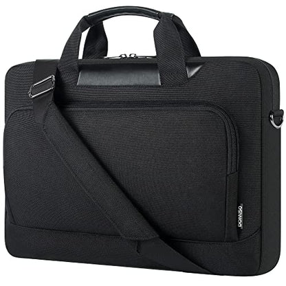 DOMISO 17-17.3 Inch Laptop Bag Large Capacity Laptop Shoulder Case for Dell XPS/Inspiron 17/HP Pavilion 17, Black - color: Black, size: 17 - 17.3 Inch