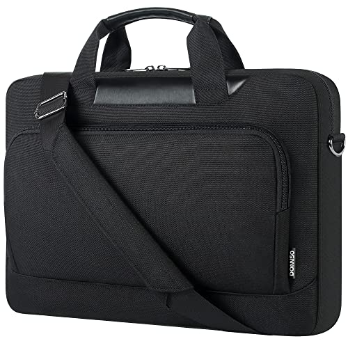 DOMISO 17-17.3 Inch Laptop Bag Large Capacity Laptop Shoulder Case for Dell XPS/Inspiron 17/HP Pavilion 17, Black - color: Black, size: 17 - 17.3 Inch