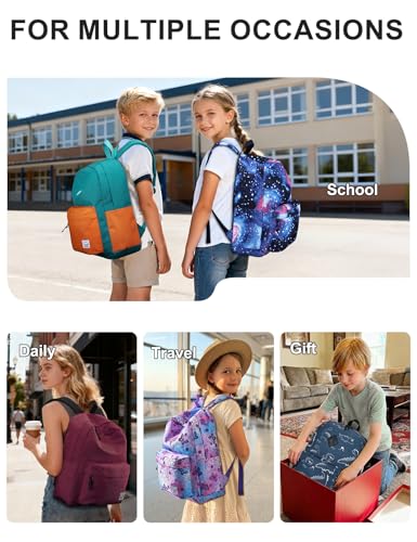 VASCHY Backpack for School, Lightweight Water Resistant Bookbag Casual Daypack for Middle School Teen Boys Girls Blue Galaxy - color: Blue Galaxy
