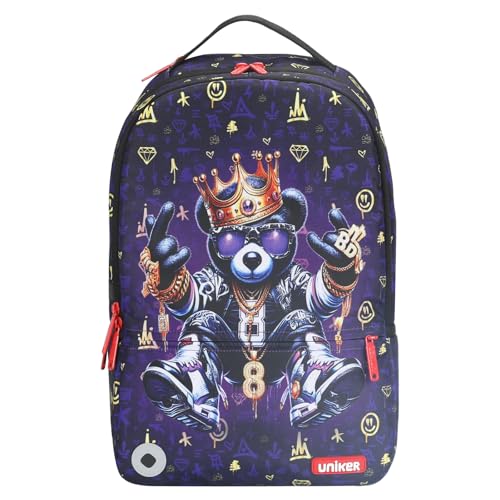 Graffiti Backpack, Designer Laptop Backpack for 15.6 Inch Work,Water Resistant Backpack Computer Bag (KingBear) - color: Kingbear