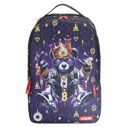 Graffiti Backpack, Designer Laptop Backpack for 15.6 Inch Work,Water Resistant Backpack Computer Bag (KingBear) - color: Kingbear