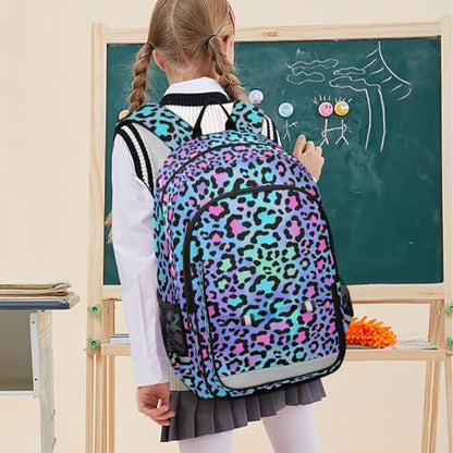 ALAZA Leopard Print Cheetah Purple Laptop Backpack Purse for Women Men Travel Bag Casual Daypack with Compartment & Multiple Pockets - color: Leopard