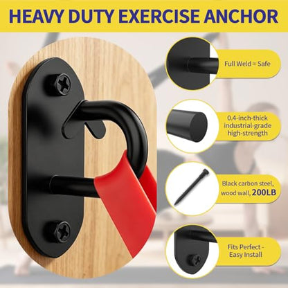GPANDAG 3 Pack Resistance Band Wall Anchor, Workout Wall Mount Anchor for Suspension Straps, Strength Training, Yoga Swing, Space Saving Wall and Ceiling Mount Hooks for Wooden/Concrete/Brick Wall