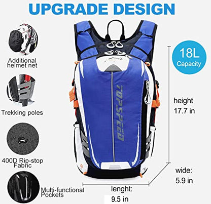 INOXTO Hydration Pack Backpack，18L Hydration Pack Lightweight Water Backpack with 2L Water Bladder Bag Daypack for Hiking Running Cycling Camping Hunting for Women Men