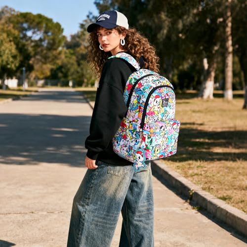 tokidoki Large Backpack for Women, 15.6 Inch Laptop Travel Backpack, Airline Approved Backpack, Gifts for Weekender Work＆Casual - color: Black Bone-large