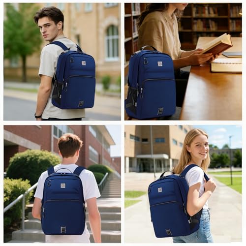 Laptop Backpack, Lightweight Waterproof Material, Travel Sports Bag, Suitable for 16 inch Laptops (Blue) - color: Blue