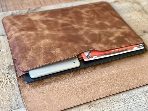 Personalized Leather Laptop Sleeve for MacBook Air - Pro 13"/14"/15"/16" (M1 M2 M3 M4), iPad Pro-Air 11" 13", iPad A16 – Custom Gift for Men & Women