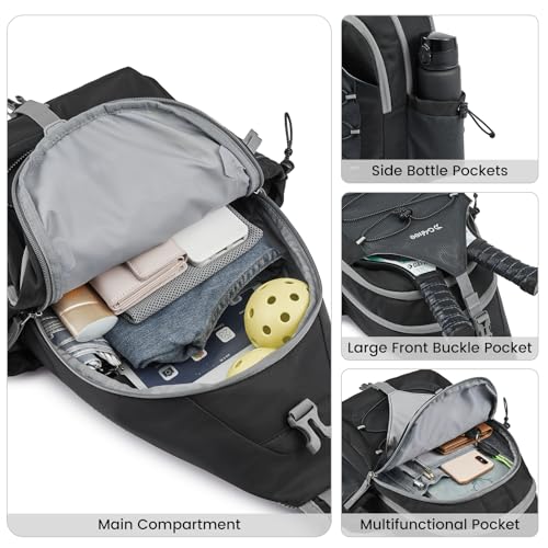 G4Free Pickleball Sling Bag for Women - Lightweight Crossbody Sports Bag - color: Black