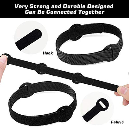 150PCS Reusable Cable Ties - 4+6+8+10inch Multi-Purpose Cable management Hook & Loop Cable Straps Wire Ties,Adjustable Fastening Cord Organizer,Cable Organizer for Home,Office and Data Centers,Black - size: 4"+6"+8"+10"(150 Pack)