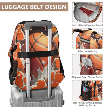 Bolaz Basketball Breaks Through The Wall Travel Backpack 14 Inch Laptop Computer Bag Sturdy School Bag College Bookbag
