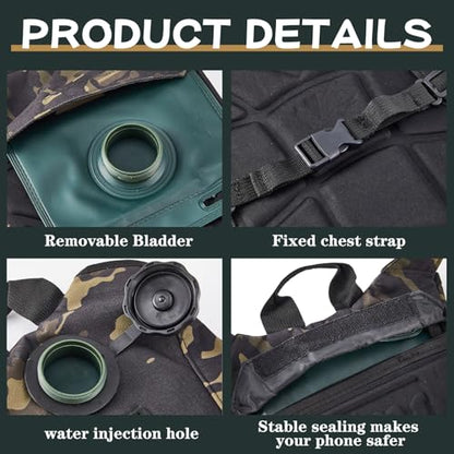 4 Pack Tactical Hydration Backpack with 3L Water Bladder Military Daypack Water Backpack Lightweight Hydration Back Pack for Running Cycling Climbing Hiking for Men Women - style: Dark Camo