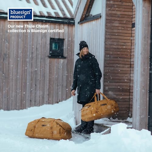 Thule Chasm Duffel bag, Weather-resistant materials, Easy packing, Converts to backpack, Internal pockets, Travel-ready - color: GOLDEN BROWN, size: 70L
