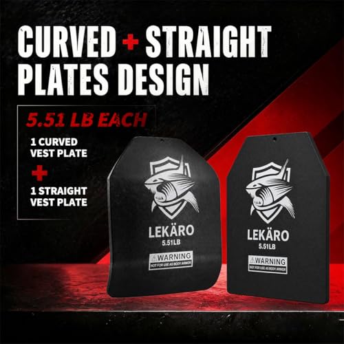 Weighted Vest Plates Set, Curved Front and Flat Back Weight Plates, 9.8 x 11 Inch, Ergonomic for Men and Women, Rust Resistant, CrossFit, Murph, Rucking, Strength Training - color: 5.51LB
