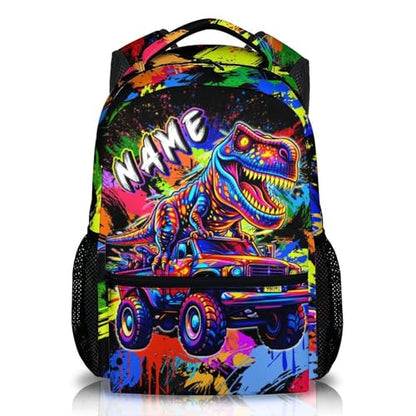 School Backpack for Boys Personalized Dinosaur Backpacks for Toddler Kids, Custom Bookbag Cool Back Pack for Preschool Kindergarten Elementary Primary - color: Blue