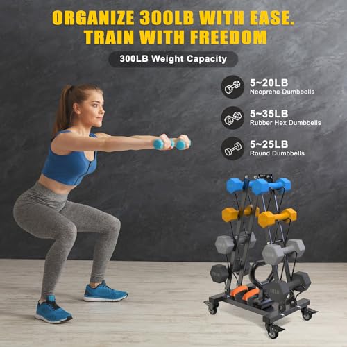Kipika Heavy Duty 3 Tier Dumbbell Rack Multifunctional, Weight Rack for Dumbbells, Home Gym Equipment, Suitable for Storage of Dumbbell, Kettle Bell, Barbell Plate, Barbell Bar - color: 4 Tier Tilt Shelf