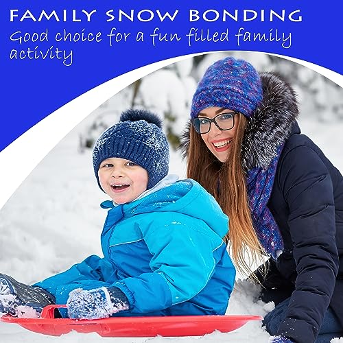 Slippery Racer Heavy-Duty Cold Resistant Downhill Pro Adults and Kids Plastic Outdoor Winter Saucer Disc Snow Sled with Handles - size: 1 PACK, style: RED