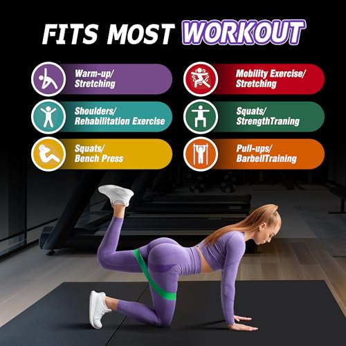 4-Level Resistance Bands Set for Pull Up Assistance, Home Gym - Elastic Silicone Exercise Bands for Physical Therapy, Stretching, Training - Workout Equipment for Women & Men