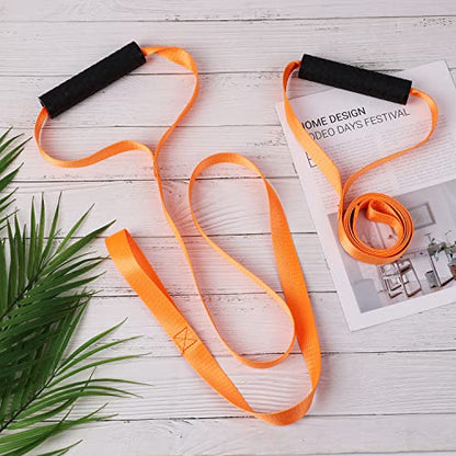 2pcs Deer Drag Harness, Orange Deer Puller Sled Rope with Self-Lock Loop and Easy-to-Grip Handle Deer Pull Strap Hunting Gear and Accessories for Men Hunting