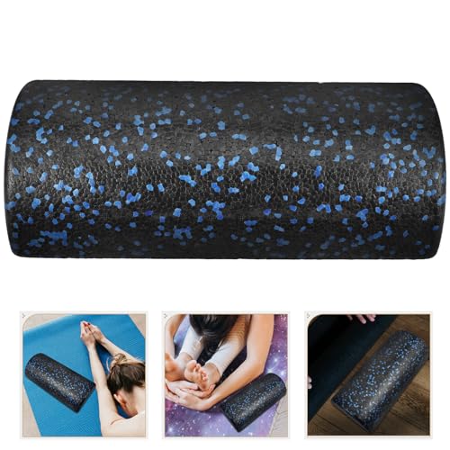 Cabilock Semicircle Yoga Half Roller Epp Foam Muscle Massage Roller for Back and Balance Training, 30cm Black-Blue Yoga Fitness Equipment for Pilates and Stretching