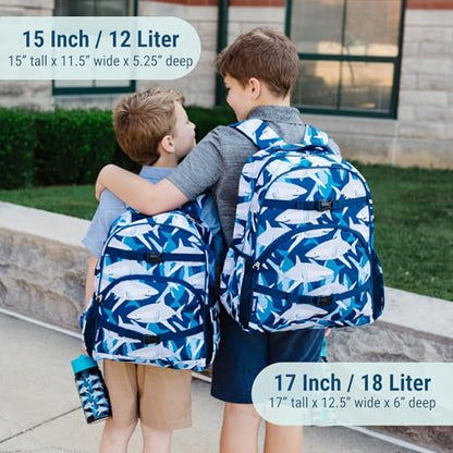 Wildkin 15 Inch ECO rPET Backpack for Kids, Sharks - color: Sharks, size: 15 Inch/12L