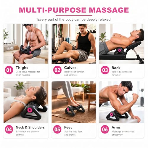Electric Muscle Roller, 2 in 1 Traingle Massage Roller, 5 Speed Rolling Massager, Rechargeable, Deep Tissue and Muscle Recovery for Legs, Calves, Neck, Foot, Arms, Back
