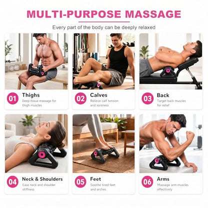 Electric Muscle Roller, 2 in 1 Traingle Massage Roller, 5 Speed Rolling Massager, Rechargeable, Deep Tissue and Muscle Recovery for Legs, Calves, Neck, Foot, Arms, Back