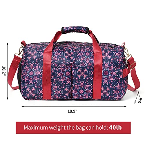 Boulder Bee Pickleball Tote Bag for Women with Paddle Holder - color: Pink & Navy-Duffel Bag
