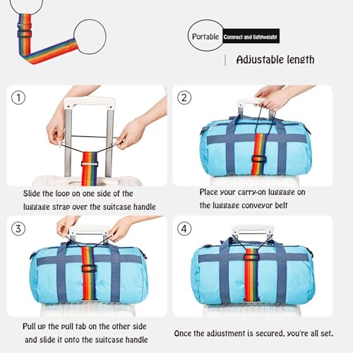 Luggage Straps for Suitcases,Adjustable Bungee Elastic Belt to Connect Two Suitcases,Backpack Trolley Reinforcement Strap，Packing Security Straps(4 Pack)