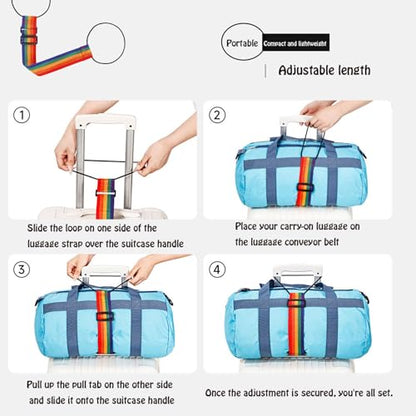 Luggage Straps for Suitcases,Adjustable Bungee Elastic Belt to Connect Two Suitcases,Backpack Trolley Reinforcement Strap，Packing Security Straps(4 Pack)
