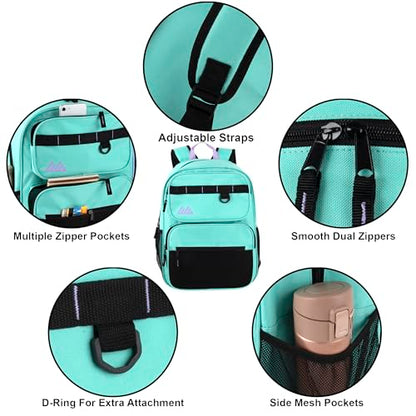 Summit Ridge Travel Backpack for Men and Women, Spacious Work Daypack with Water Bottle Pockets (Mint Green) - color: Mint Green