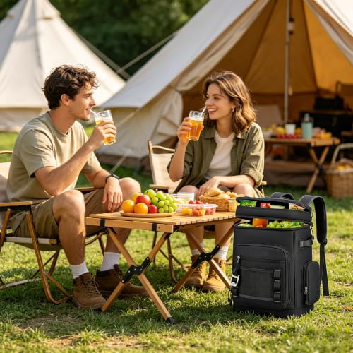 Large Insulated Cooler Backpack - 48 Cans Leak Proof Soft Backpack