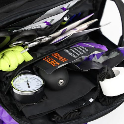 Lightning X Stocked Modular Trauma & Bleeding First Aid Responder Medical Backpack + Kit + Hydration Bladder - Black - color: Black W/ Hydration Bladder