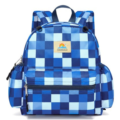 STEAMEDBUN Toddler Backpack Boys Girls 2-4, Preschool Daycare Backpack -12inch - color: Dark Blue Checkerboard, size: Mini-12"H(not fit folder)