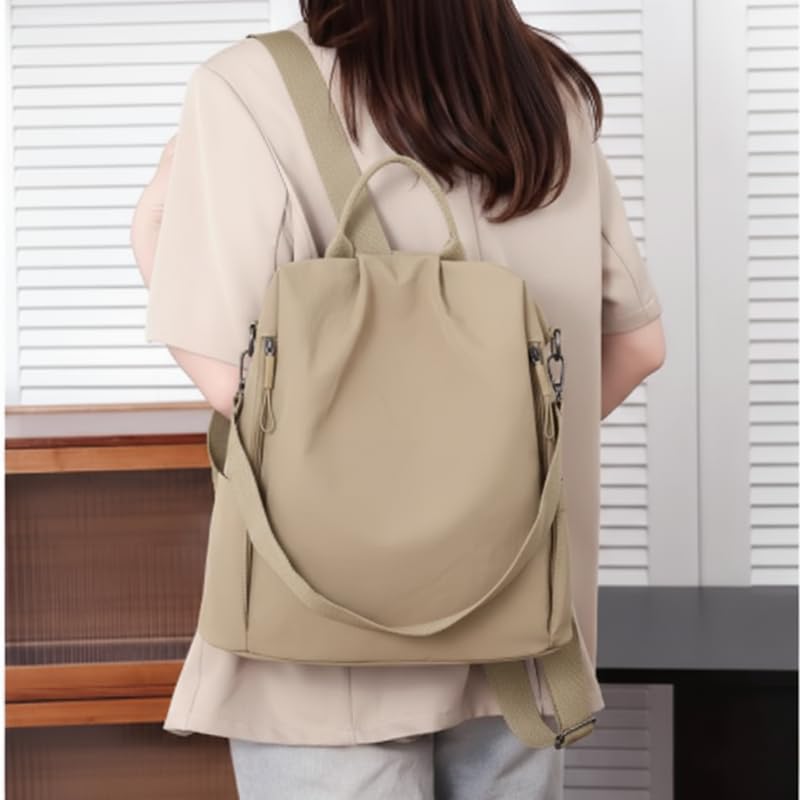 Convertible Nylon Backpack, Casual Lightweight Daypack Shoulder Bag, Multi-Way Carrying Design