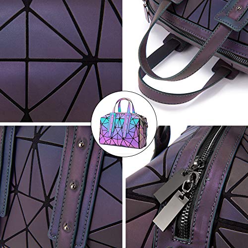 LOVEVOOK Geometric Luminous Purses and Handbags for Women Holographic Reflective Crossbody Bag Wallet - color: Boston Handbag