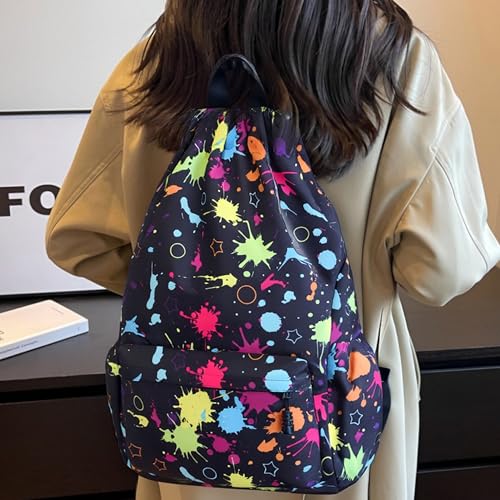 Drawstring Backpack for Women Drawstring Gym Bag Water Resistant Small Cinch Sack Pull String Backpack Bag (Tie-dye) - color: Tie-dye