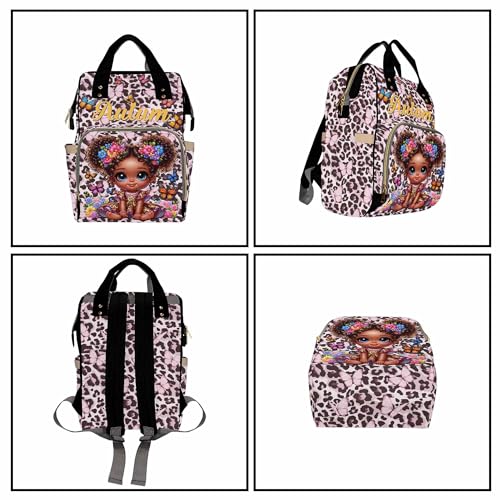 Custom Diaper Bag with Name,Personalized Diaper Bag Backpack &Insulated Water Bottle Mother Gift,Custom Monogram Baby Travel Bag Nursing Diaper Mommy Backpack with Adjustable Shoulder Straps Nappy Bag - color: Design 19