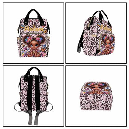 Custom Diaper Bag with Name,Personalized Diaper Bag Backpack &Insulated Water Bottle Mother Gift,Custom Monogram Baby Travel Bag Nursing Diaper Mommy Backpack with Adjustable Shoulder Straps Nappy Bag - color: Design 19