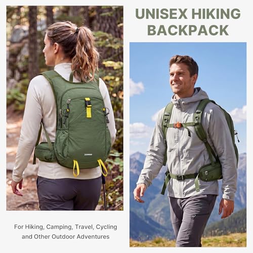 G4Free 20L Hiking Backpack with Waist Strap for Women Men, Lightweight Waterproof Daypack for Travel Camping Outdoor, Green - color: Green