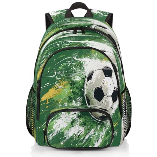 Soccer Laptop Backpack for Women Men, 18.3 Inch Travel Work Backpacks, Sports Theme Waterproof Computer Casual Daypack Nurse Teacher Bags - color: Multicolor 20
