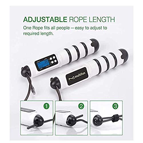 Skipping Rope, Jump Rope Speed Calorie Counter,Adjustable Digital Jump Rope with Alarm Reminder for Fitness, Crossfit, Exercise