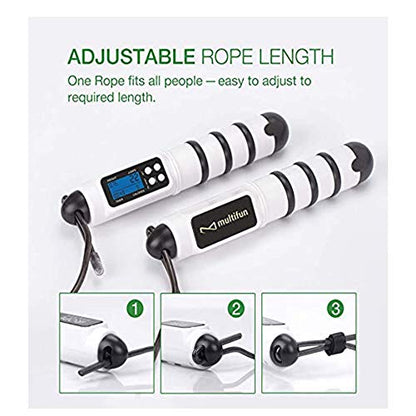 Skipping Rope, Jump Rope Speed Calorie Counter,Adjustable Digital Jump Rope with Alarm Reminder for Fitness, Crossfit, Exercise