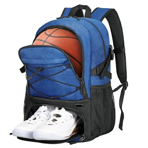 Goloni 35L Basketball Bag,Basketball Backpack with Shoe and Ball Compartment,Backpack for Soccer, Volleyball - color: dark blue