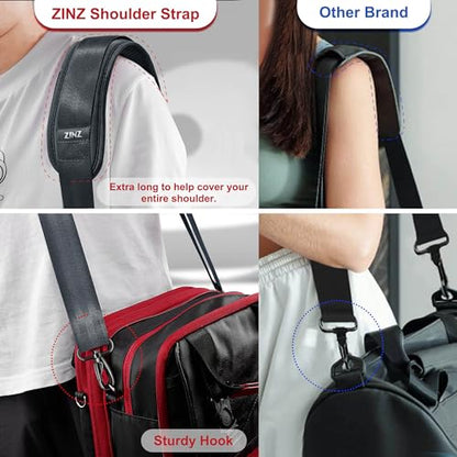 ZINZ 74" Shoulder Strap with Fixed Pad and Dual Balanced Buckles，Dark Gray - color: Dark Gray
