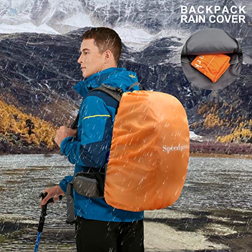 SPEEDPARK Hiking Backpack 40L Waterproof Hiking Daypack with Rain Cover, Outdoor Trekking Travel Backpacks for Men Women - color: Camo