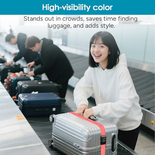 Travel Inspira Luggage Straps for Suitcases with TSA Lock, Protect Your Luggage Anti-Burst, High Visibility Color, Easy to Identify Luggage Adjustable Heavy Duty Belt for 20-28 Inch Suitcases - color: Pink