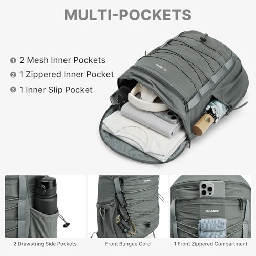 G4Free Hiking Backpack for Women Men 20L Lightweight Travel Backpacks Daypack Outdoor Daily Camping, Dark Gray-green - color: Dark Gray-green