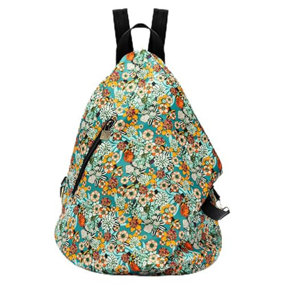 Black Butterfly Boho Backpack Purse for Women, Lightweight Fabric Daypack with Top Handle for Travel & Casual Daily Use - color: 53-multicolor