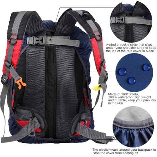 Waterproof Backpack Rain Cover with Anti Slip Buckle Strap for Camping, Hiking, Traveling, Hunting, Biking, 15-80L - color: Midnight Blue, size: 30L - 40L